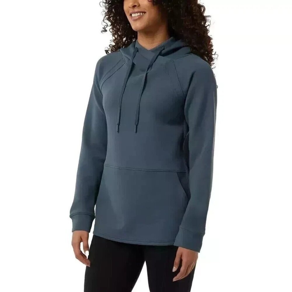 NWOT 32 Degrees Heat Women's S Scuba Hooded Sweatshirt Small Blue Pullover
